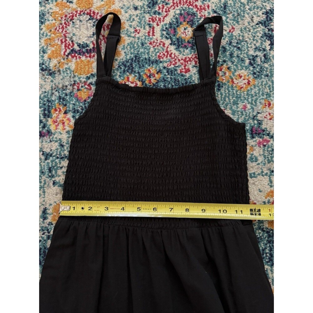 EVEREVE Black Chandler‎ Smocked Eyelet Cotton Midi Dress Women's Size Small - Picture 10 of 11